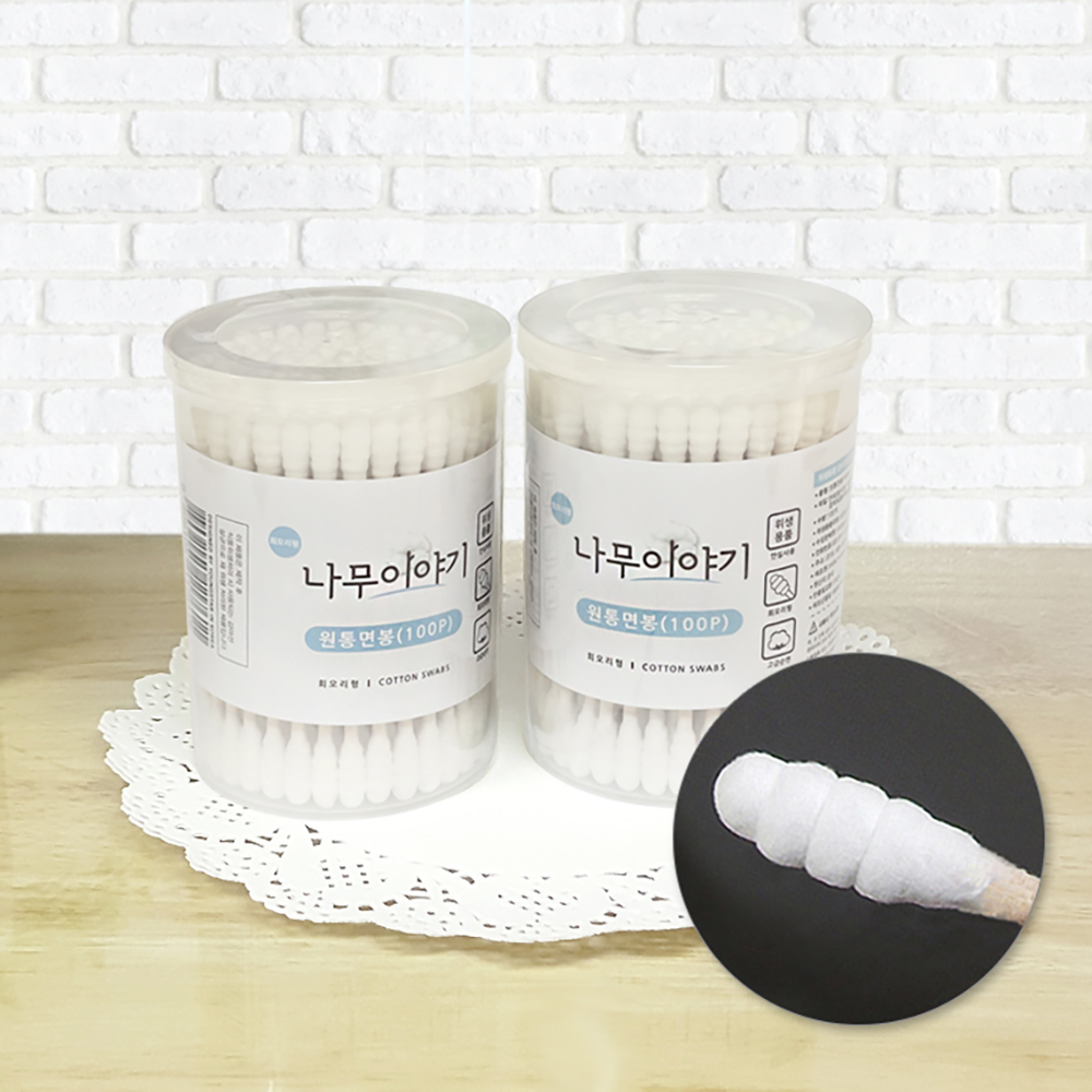 나무이야기 원통면봉 회오리형(100ea)