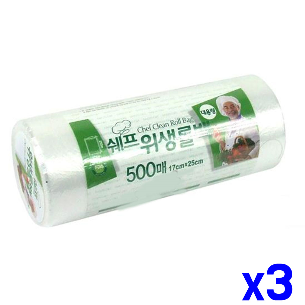 업소용 대용량 비닐 롤백 500매 x3개 일회